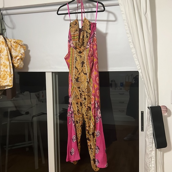 Free People Miranda Floral Printed Jumpsuit In Jewel Combo Size XS - Picture 3 of 4